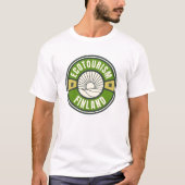 Ecotoerisme in Finland Groen Langzaam Reizen Logo T-shirt (Voorkant)