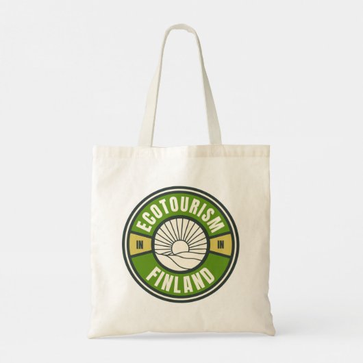 Ecotoerisme in Finland Groen Langzaam Reizen Logo Tote Bag (Achterkant)