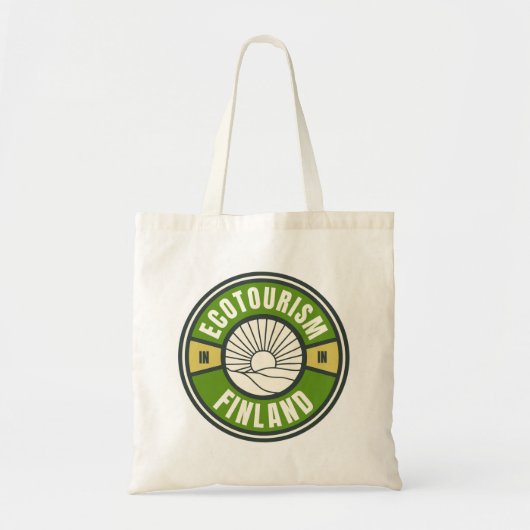 Ecotoerisme in Finland Groen Langzaam Reizen Logo Tote Bag (Voorkant)
