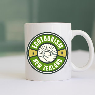 Ecotoerisme Nieuw-Zeeland Groen Slow Travel Logo Koffiemok
