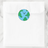 Ecovriendelijke Icon Happy Earth Clipart Ecofriend Ronde Sticker (Tas)