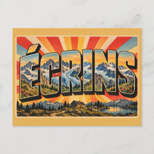 Écrins Gletsjertoppen Vintage Reis Kunst Briefkaart