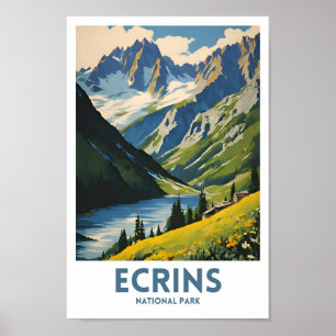 Ecrins National Park Minimal Travel Poster