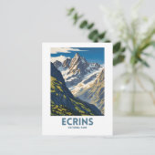 Ecrins National Park  Minimal Travel Poster Briefkaart (Staand voorkant)
