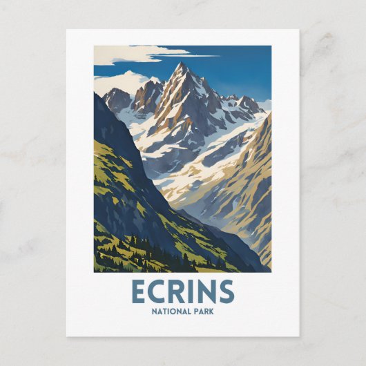 Ecrins National Park  Minimal Travel Poster Briefkaart (Voorkant)