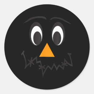Ecrow gezicht glimlachend Thanksgiving Halloween k Ronde Sticker