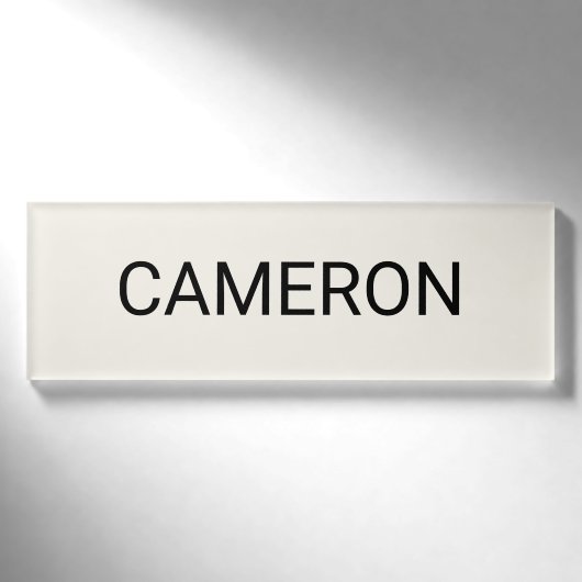 Ecru Acrylic Naambadge Professionele Badge Magneti (Voorkant)