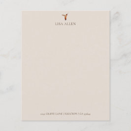 Ecru Allen's Hummingbird Stationery Paper