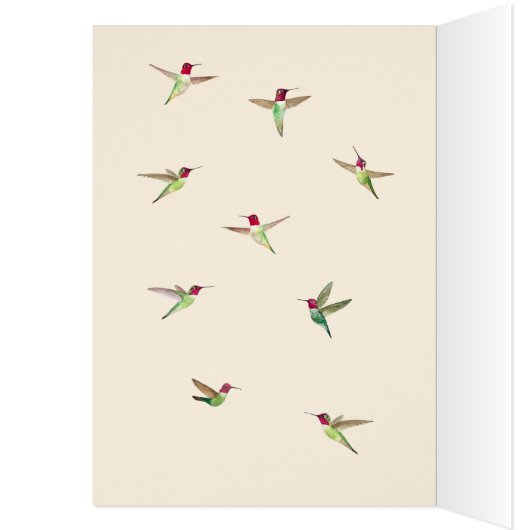 Ecru Anna's Hummingbird Birthday Kaart (Binnen (Links))