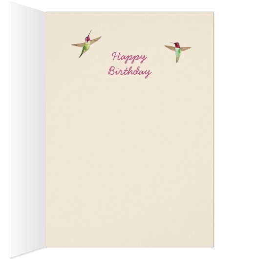 Ecru Anna's Hummingbird Birthday Kaart (Binnen (Rechts))