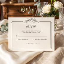 Ecru Blad Tak Formeel Huwelijk RSVP