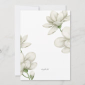 Ecru Bloemen Uitnodiging voor de Bruiloft (Achterkant)