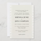 Ecru Boho Mudcloth Border Bruiloft Kaart (Voorkant)