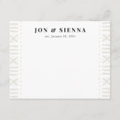 Ecru Boho Mudcloth Border Couple's Stationery Informatiekaartje (Voorkant)