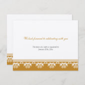 Ecru bruine filigraan rand bruiloft reactie reacti kaart (Voorkant / Achterkant)