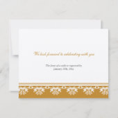 Ecru bruine filigree rand bruiloft RSVP reactie Kaart (Voorkant)