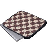 Ecru Checker Artisan gehaakte print elektronica ta Laptop Sleeve (Voorkant onderkant)