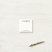 Ecru Cream Custom Business Logo Vanaf het bureau v Post-it® Notes (Op bureau)