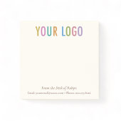 Ecru Cream Custom Business Logo Vanaf het bureau v Post-it® Notes