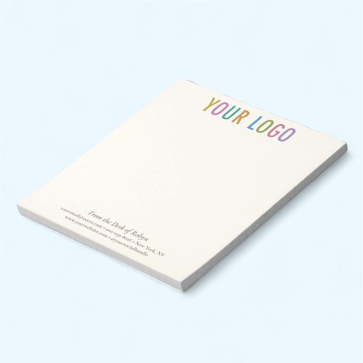 Ecru Crème Ivoor Notitieblok Eigen Logo Persoonlij