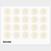 Ecru & Crème Monogrammed Envelopzegel/Gift Label (Vel)