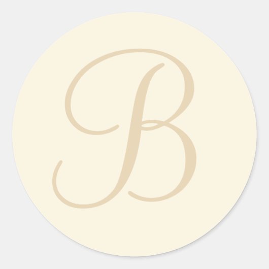Ecru & Crème Monogrammed Envelopzegel/Gift Label (Voorkant)