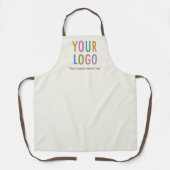 Ecru Custom Schort met Business Logo Gepersonalise (Voorkant)