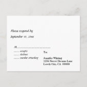Ecru Damask RSVP Wedding Response V02D Uitnodiging Briefkaart (Achterkant)