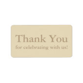 Ecru Dank u Stickers of de Etiketten van de Huweli (Voorkant)