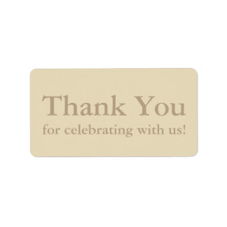 Ecru Dank u Stickers of de Etiketten van de Huweli