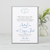 Ecru Double Charcoal Border Jewish Weddenskaarten Kaart (Staand voorkant)