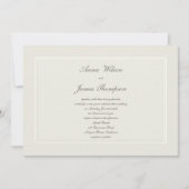 Ecru Dreams Simple Traditional Elegant Wedding Kaart (Voorkant)