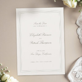 Ecru Drievoudig Formeel Elegant Modern Klassiek Hu Save The Date