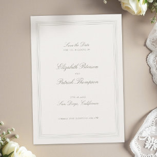 Ecru Drievoudig Formeel Elegant Modern Klassiek Hu Save The Date