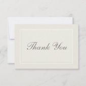 Ecru droomt formele traditionele bruiloft dank u bedankkaart (Voorkant)