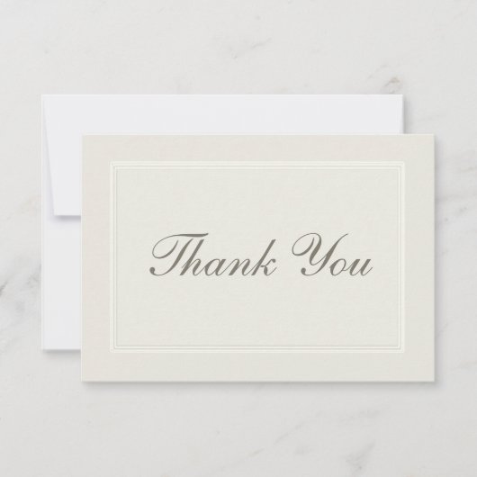 Ecru droomt formele traditionele bruiloft dank u bedankkaart (Voorkant)