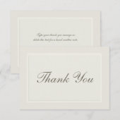 Ecru droomt formele traditionele bruiloft dank u bedankkaart (Voorkant / Achterkant)