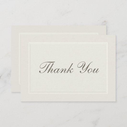 Ecru droomt formele traditionele bruiloft dank u bedankkaart (Voorkant / Achterkant)