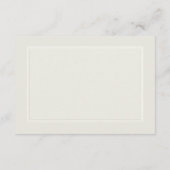 Ecru droomt Formele Traditionele Receptie Bruiloft Informatiekaartje (Achterkant)