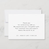 Ecru | Eenvoudige bruiloft - Hartelijk dank Bedankkaart (Achterkant)