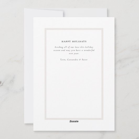 Ecru Elegant Four Photo Merry Kerstmis Kaart (Achterkant)