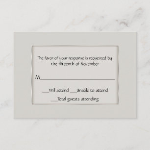 Ecru- en Silver-reactiekaart voor alle doeleinden RSVP Kaartje