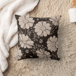 Ecru- en zwarte-grieppatroon kussen