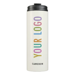 Ecru geïsoleerde waterfles met bedrijfslogo 0,35l thermosbeker