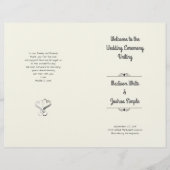 Ecru Hearts Folded Wedding Program Sjabloon (Voorkant)