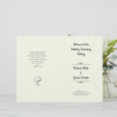 Ecru Hearts Folded Wedding Program Sjabloon (Staand voorkant)