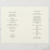 Ecru Hearts Folded Wedding Program Sjabloon (Achterkant)