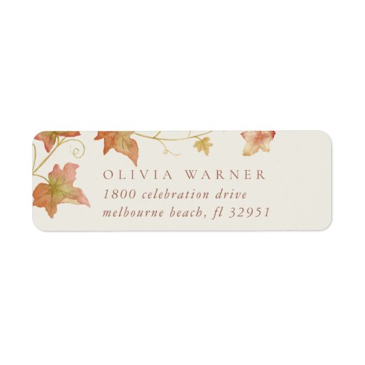 Ecru | Herfstbladeren Retouradres Etiket (Voorkant)