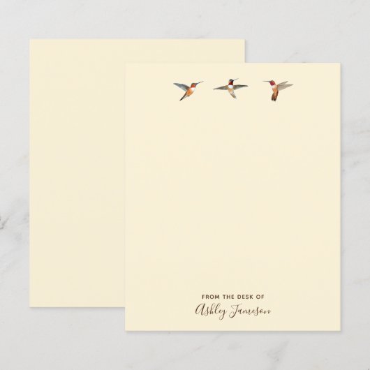 Ecru Hummingbird Stationery Paper (Voorkant / Achterkant)