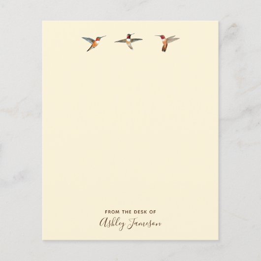 Ecru Hummingbird Stationery Paper (Voorkant)